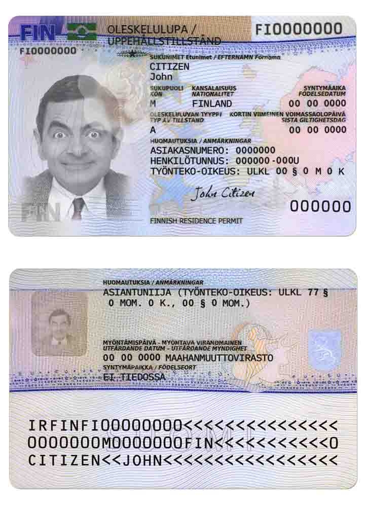 Permis de séjour en Finlande version 2